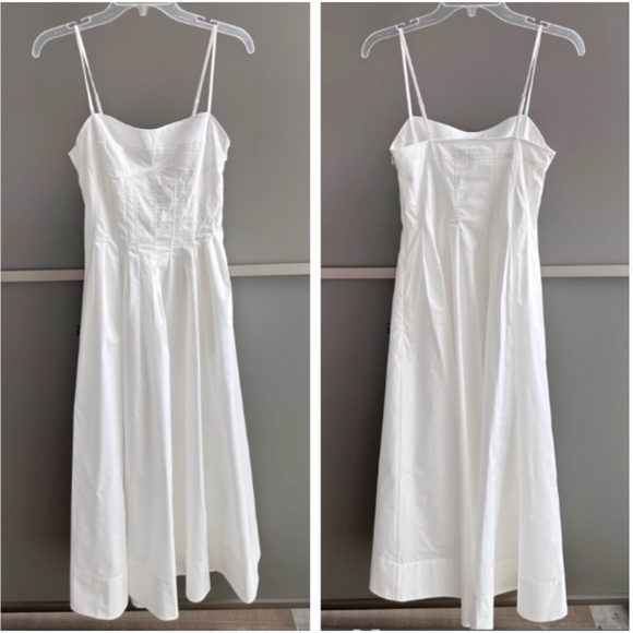 BEST SIMKHAI Kittiya Midi Dress - White Ivory Vacation Summer Causal Cotton - Picture 6 of 11